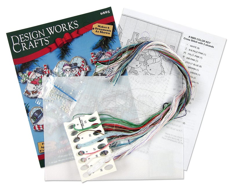 Design Works Crafts Counted Cross Stitch Ornament Kit, Snow Couple - Image 3
